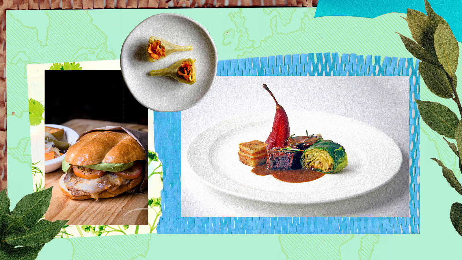 Photo collage showing three different foods.